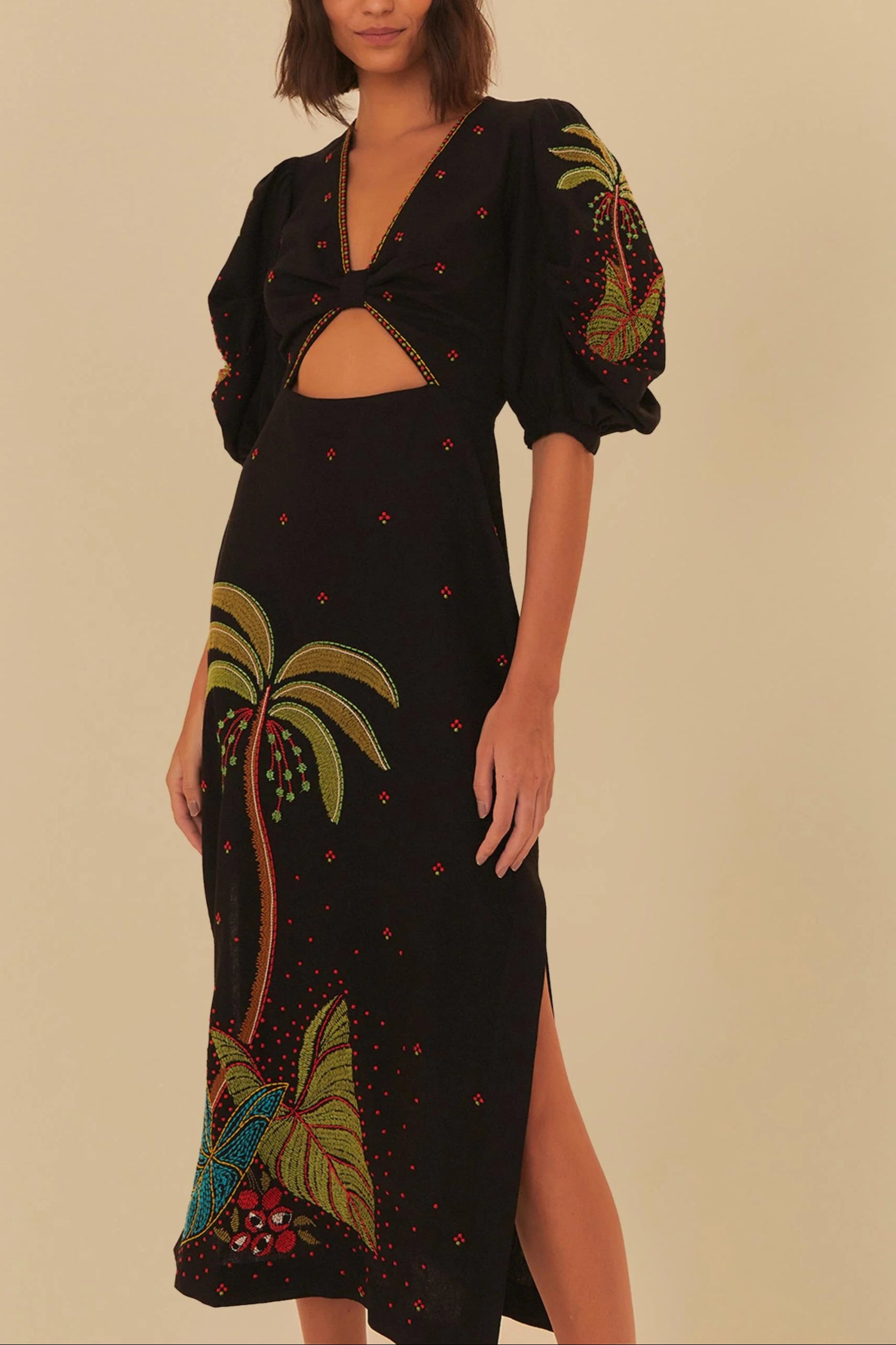 Coco Palm Embroidered Dress